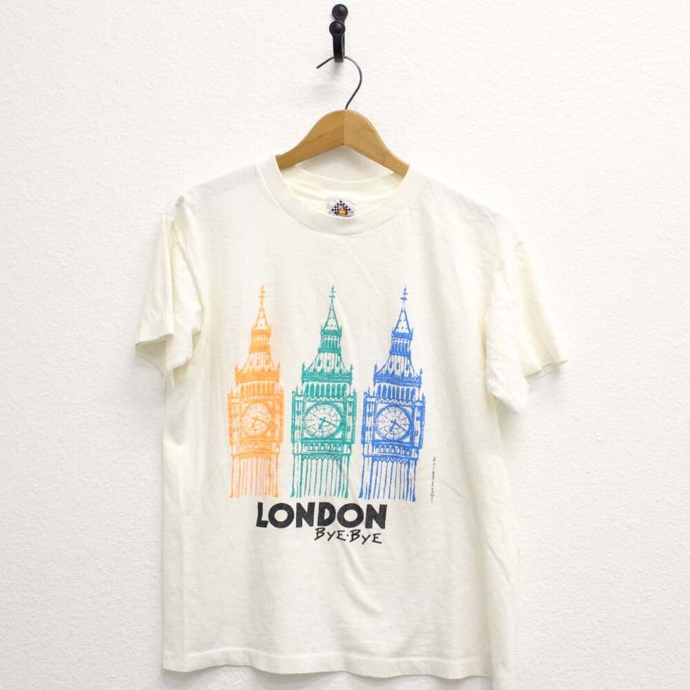 Vintage 90s London Big Ben White Souvenir T-Shirt Medium